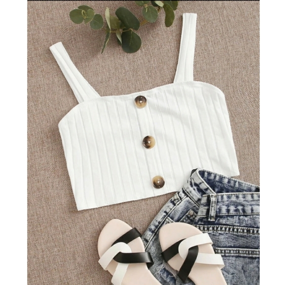 Botton front Rib-Knit cami - Picture 1 of 3